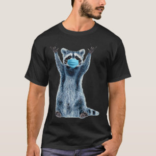 T-shirt Masque médical bleu de raton laveur drôle