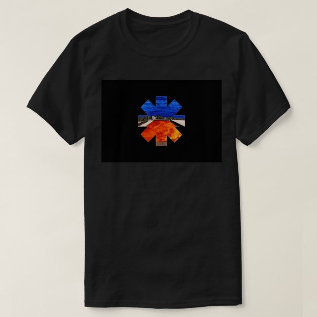T-shirt Masque rouge feu bleu (Design devant)