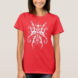 T-shirt Masque Tribal Blanc Élégant Design Abstrait