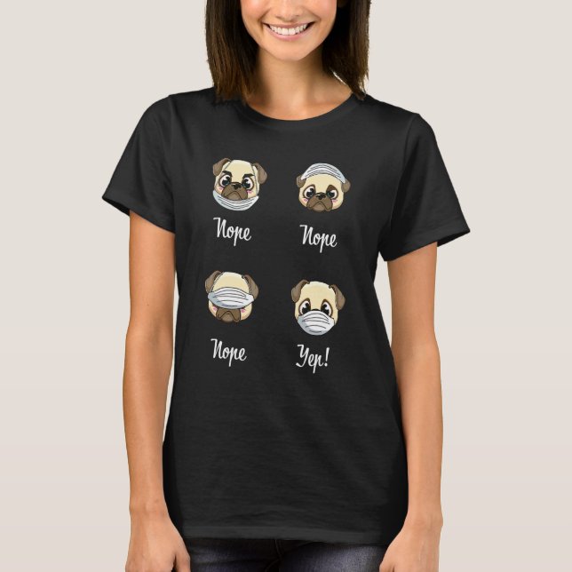 T-shirt Masque Visage Carlin Chiens Bouche Masque Nez (Devant)