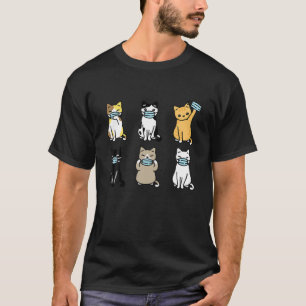 T-shirt Masque visage de chat, animal de compagnie mignon 