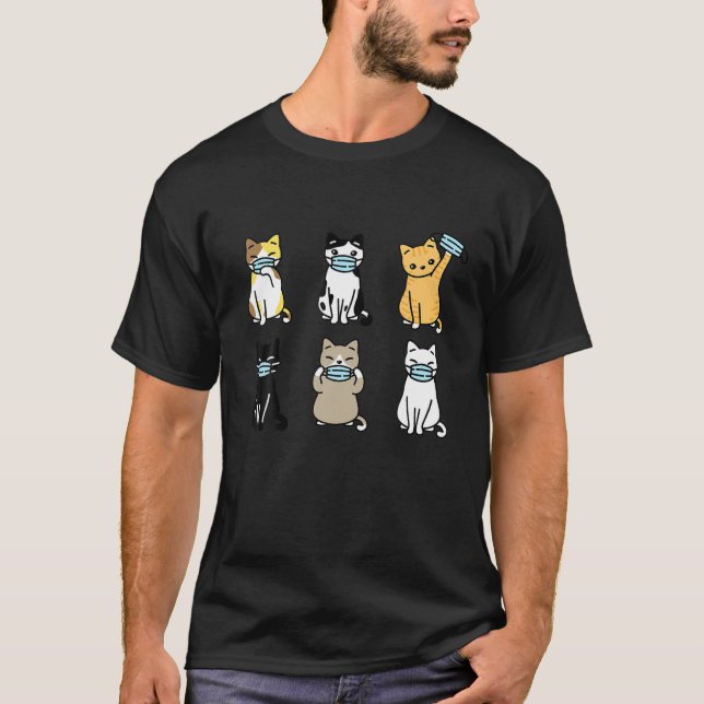T-shirt Masque visage de chat, animal de compagnie mignon  (Devant)