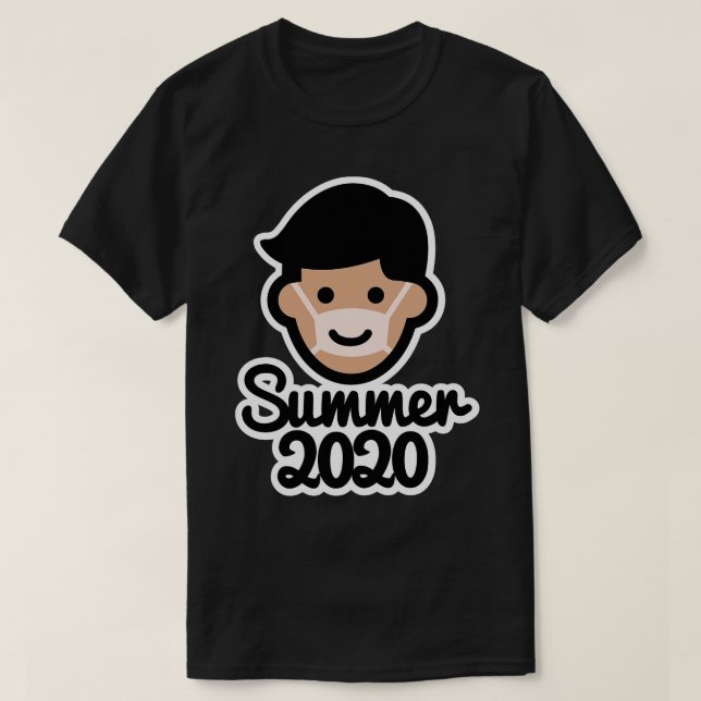 T-shirt Masque visage été 2020 soleil bronzage vacances fa (Design devant)