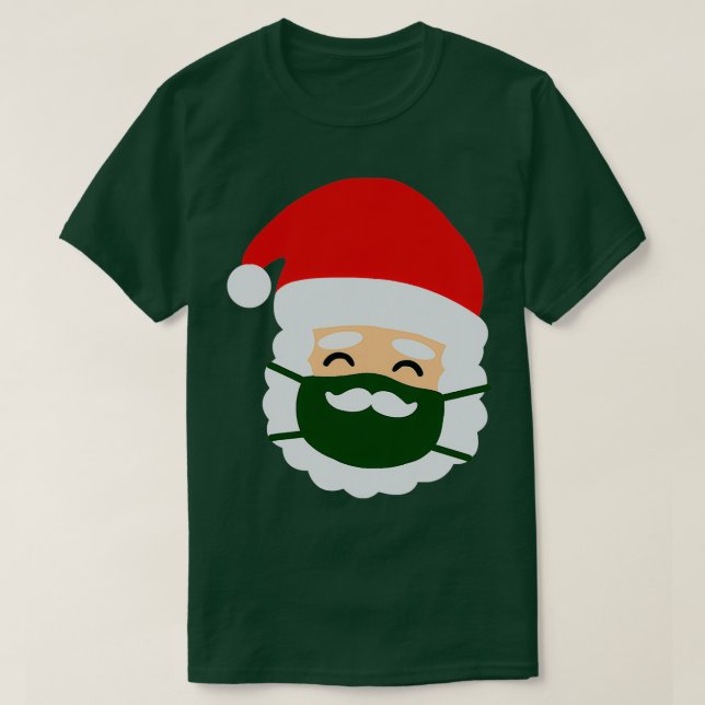 T-shirt Masque Visage Père Noël Noël Mustache Classique TS (Design devant)