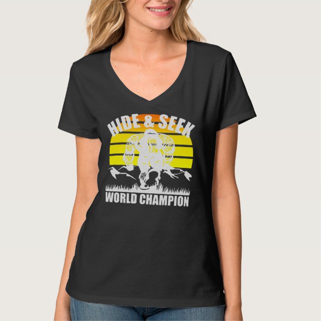 T-shirt Masquer et chercher Champion du Monde Bigfoot # (Devant)