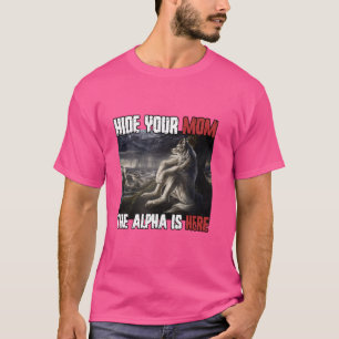 T-shirt Masquer Votre Femme L'Alpha Est Ici Drôle Werewolf