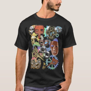 T-shirt masques à vapeur en or métallique