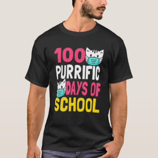 T-shirt Masques De Chat Drôle 100 Jours De Professeur Scol