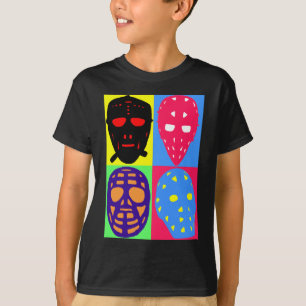 T-shirt Masques de gardien de but d'art de bruit d'hockey