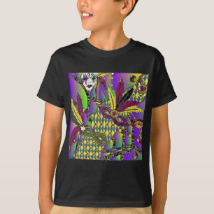 T-shirt Masques de plumes de mardi gras psychédélique