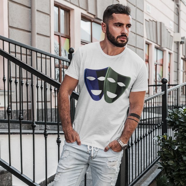 T-shirt Masques De Théâtre Bleu Et Vert (Créateur téléchargé)