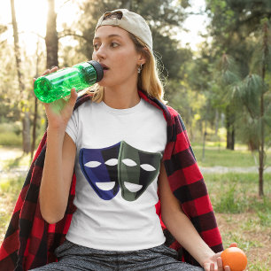 T-shirt Masques De Théâtre Bleu Et Vert