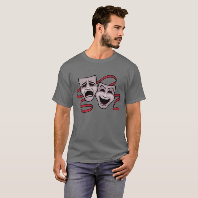 T-shirt Masques de théâtre de comédie et de tragédie (Devant entier)