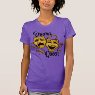 T-shirt Masques de théâtre de comédie et de tragédie en or