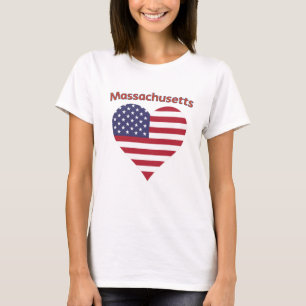 T-shirt Massachusetts American Flag Heart