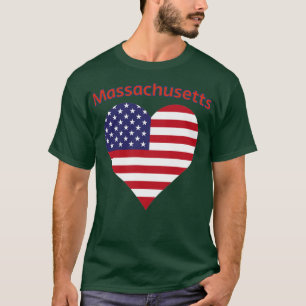 T-shirt Massachusetts American Flag Heart1