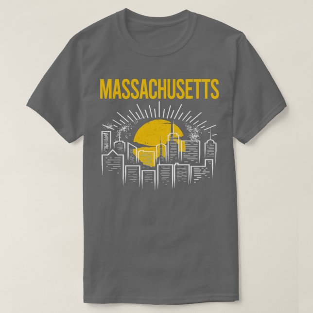 T-shirt Massachusetts de Lune Jaune (Design devant)