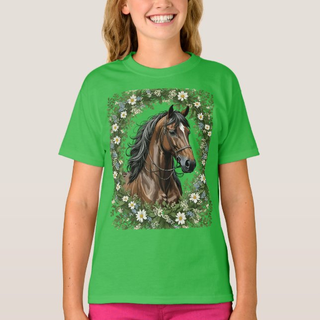 T-shirt Massachusetts Morgan Horse Et Mayflowers (Devant)