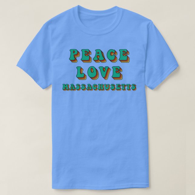 T-shirt Massachusetts Peace Love (Design devant)