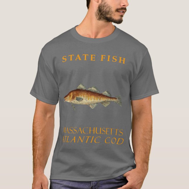T-shirt Massachusetts Territoire Poissons La Morue Atlanti (Devant)