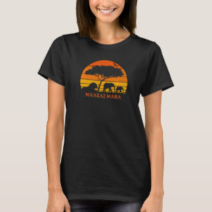 T-shirt Massai Mara Safari Elephant Lion Sunset Kenya Safa