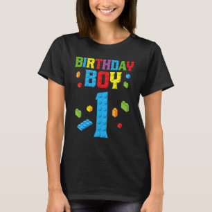 T-shirt Master Builder 1er anniversaire garçon 1 an bâtime
