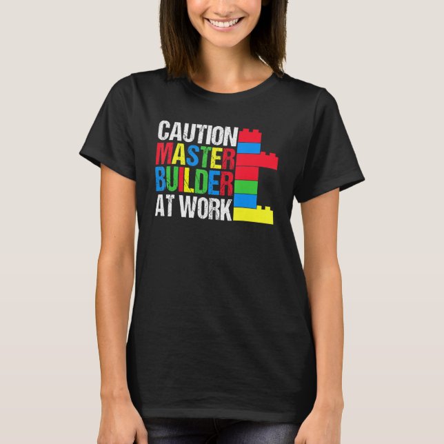 T-shirt Master Builder Building Blocks Bricks 1 (Devant)