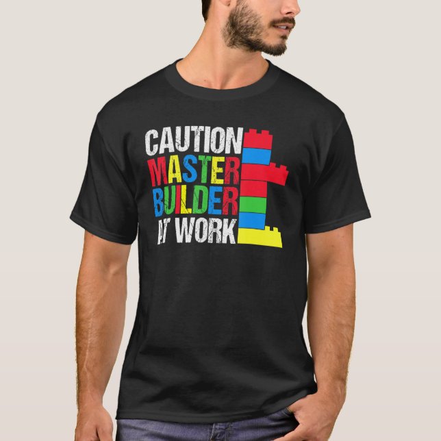 T-shirt Master Builder Building Blocks Bricks 1 (Devant)