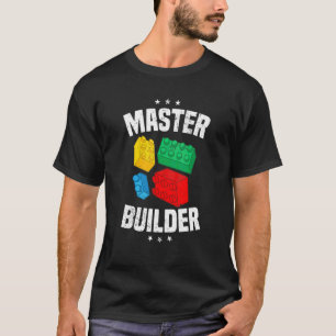 T-shirt Master Builder Kids Building Blocks Brick Toy Boys