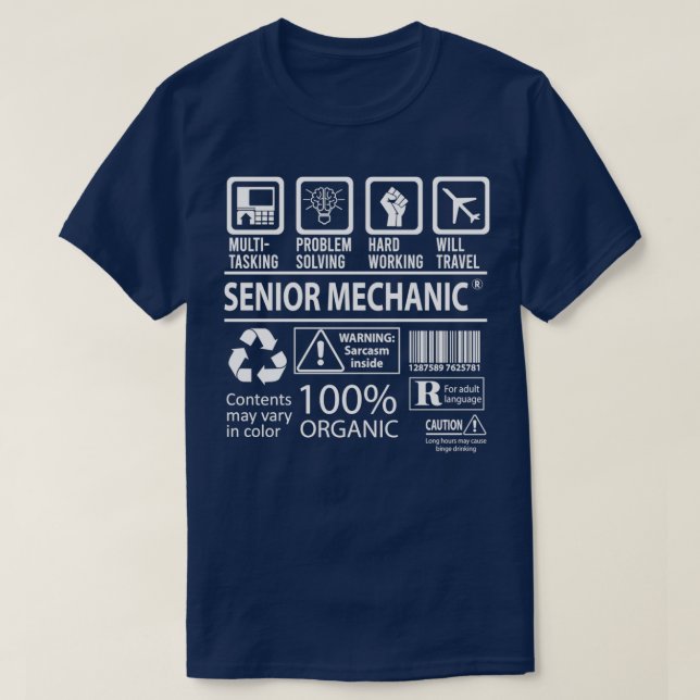 T-shirt Master Mécanique Multi-Tâche Certifié Offre d'empl (Design devant)