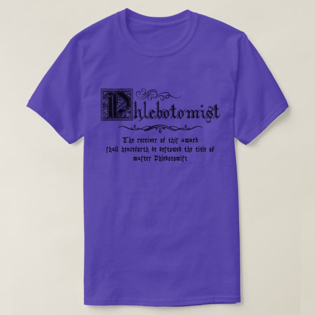 T-shirt Master Phlebotomiste médiéval (Design devant)