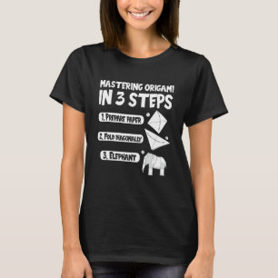 T-shirt Mastering Origami en 3 étapes grue en papier éléph