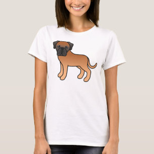 T-shirt Mastiff Anglais Apricot Mignon Chien de Dessin Ani