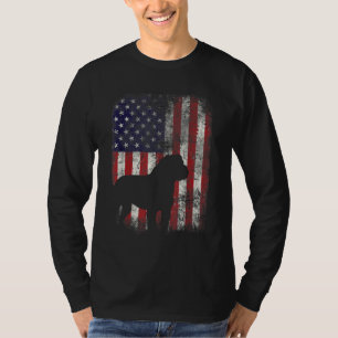 T-shirt Mastiff anglais drapeau américain États-Unis Patri