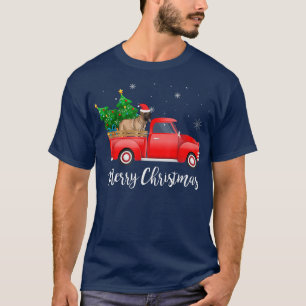 T-shirt Mastiff chien anglais équitation Camion rouge Noël