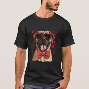 T-shirt Mastiff Coeurs Chien Anglais Lunettes de soleil Bo