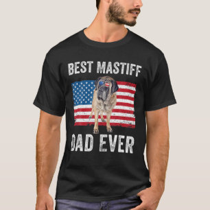 T-shirt Mastiff père papa Drapeau américain Masti anglai
