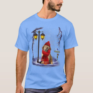 T-shirt Mastiff Tibétain Père Noël neige Noël léger hiver