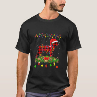 T-shirt Matching Buffalo Plaid Boston Terrier Dog Christma