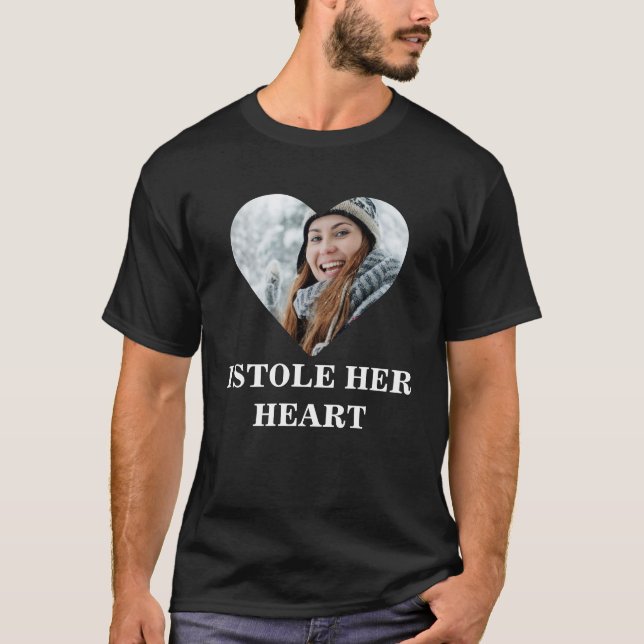 T-shirt Matching Couple J'ai volé son coeur photo coeur T- (Devant)