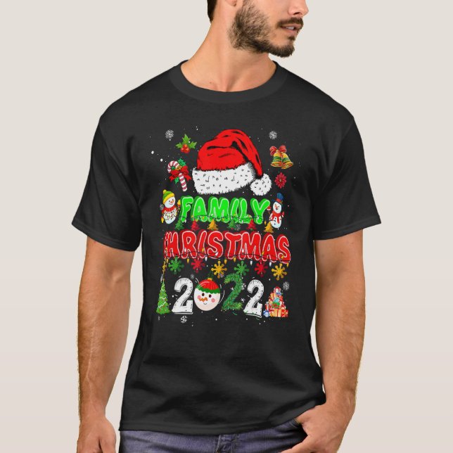 T-shirt Matching Family Christmas 2022 Costume  Xmas Santa (Devant)