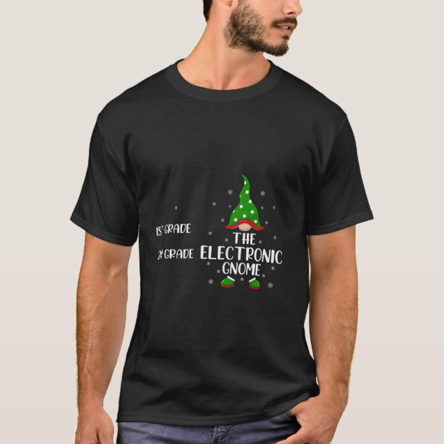 T-shirt Matching Family Group The Electronic Gnome Christm (Devant)