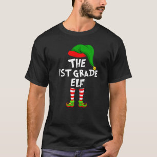 T-shirt Matching Family I'm The 1st Grade Teacher Elf Chri
