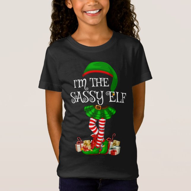 T-Shirt Matching Family I'm The Sassy Elf Christmas (Devant)