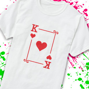 T-shirt Matching King Hearts Suit Playing Cards Modern