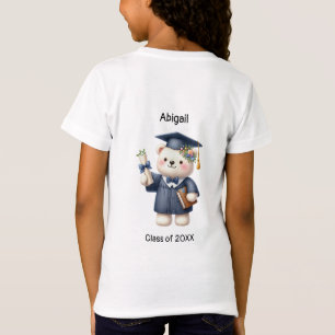 T-Shirt Maternelle Fille Graduée Nom mignonne Ours Teddy