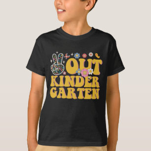 T-shirt Maternelle Peace Out Groovy Dernier Jour D'École
