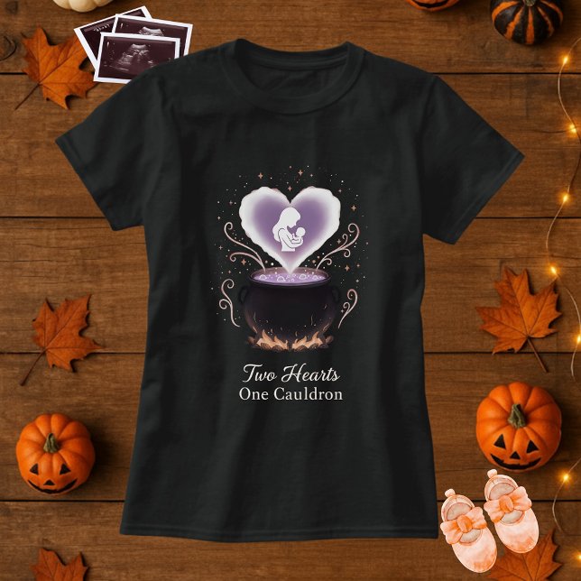 T-shirt Maternité Halloween Deux Coeurs Un Cauldron (Créateur téléchargé)