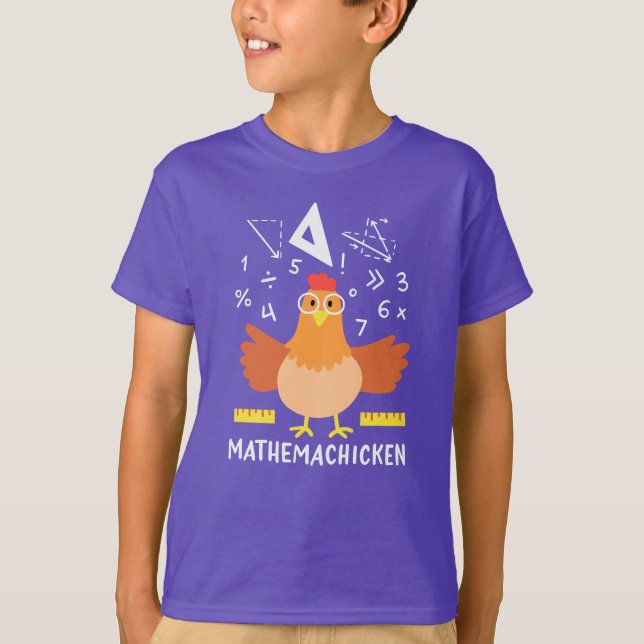 T-shirt Math Chicken Gag Funny Mathemachickicken Nerd (Devant)