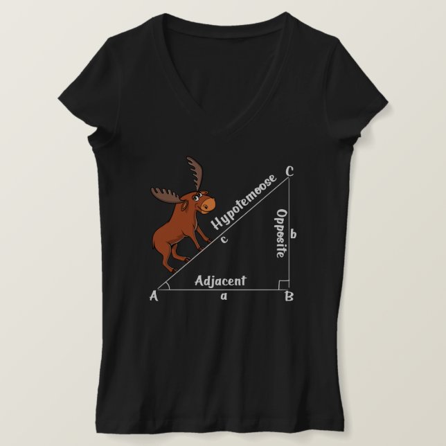 T-shirt Math drôle Hypoténoose Géométrie Moose Moose Plais (Design devant)